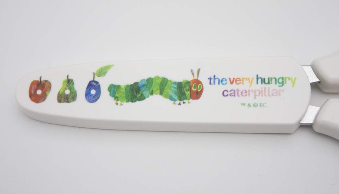 Yaxel Harapeko Caterpillar Kitchen Scissors, Kids, Made in Japan, Cooking Scissors, Children'S Cap Included, Eric Carl image number 5