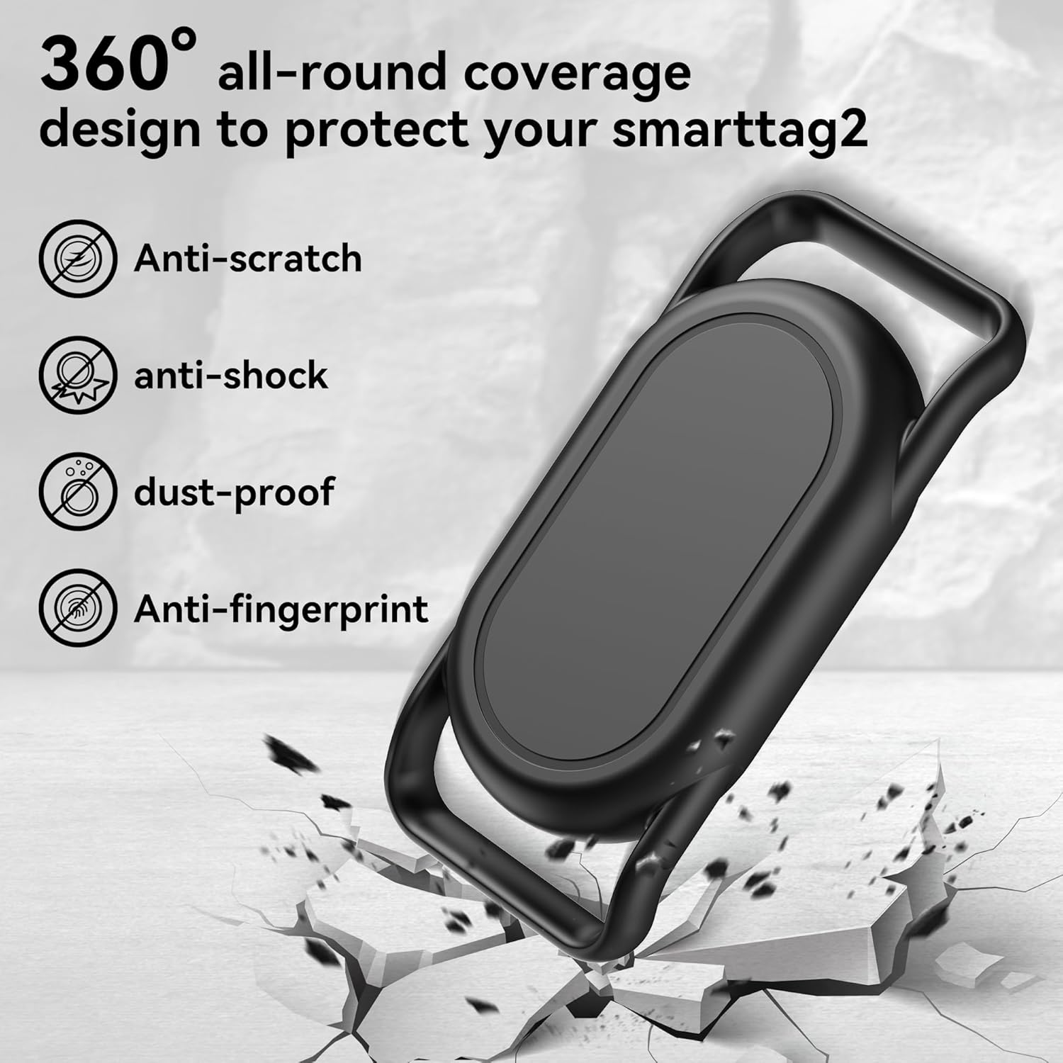 For Samsung Galaxy Smarttag2 Dog Collar Holder, 2 Pack Waterproof Silicone Case for Galaxy Smart Tag 2,GPS Tracker Smarttag2 Case for Pet Dog Cat Collars image number 2