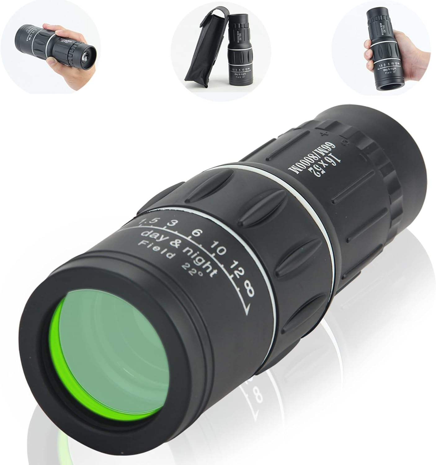 16X52 Monocular Telescope, High Power Prism Compact Monoculars for Adults Kids HD Monocular Scope for Bird Watching Camping Hiking Concert Travelling
