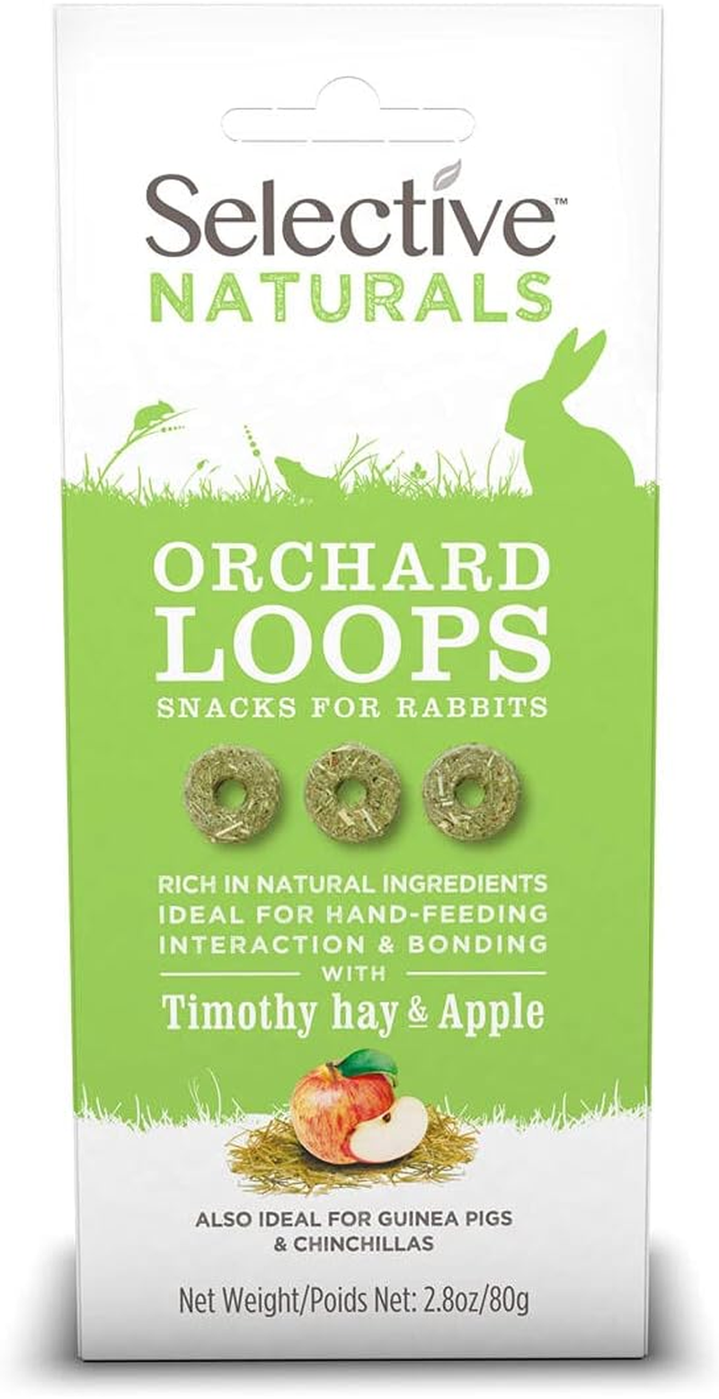 Selective Naturals Orchard Loops 80Gm - Treats Suitable for Rabbits and Guinea Pigs, Timothy Hay and Apple image number 1