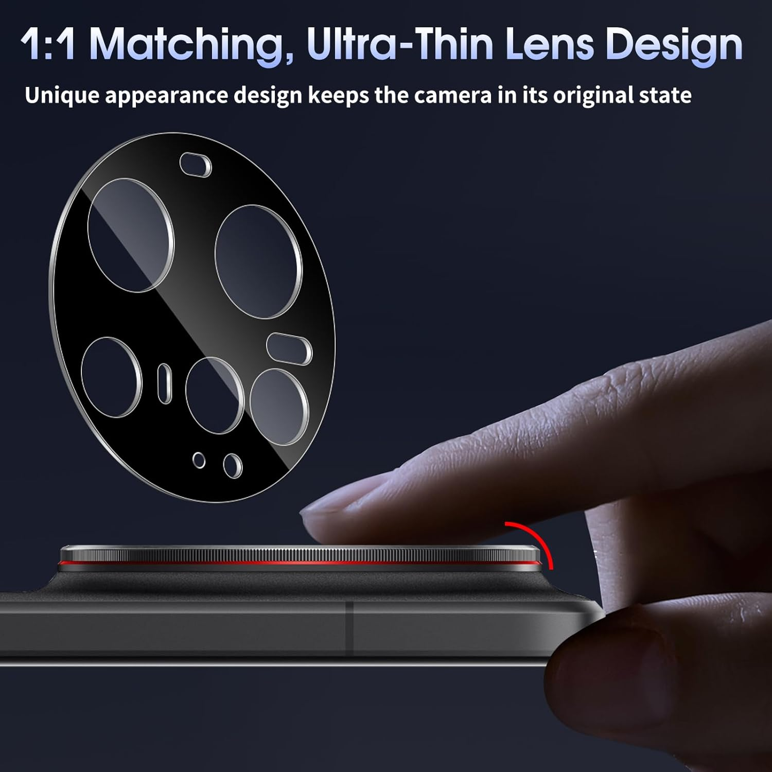 Xunzii Pack of 2 Camera Protectors for Xiaomi 15 Ultra 5G for Tempered Glass - [Black], 9H Hardness Anti-Scratch Camera Protective Film with Positioning Aid for Installation, Anti-Dust HD Rear Camera image number 3