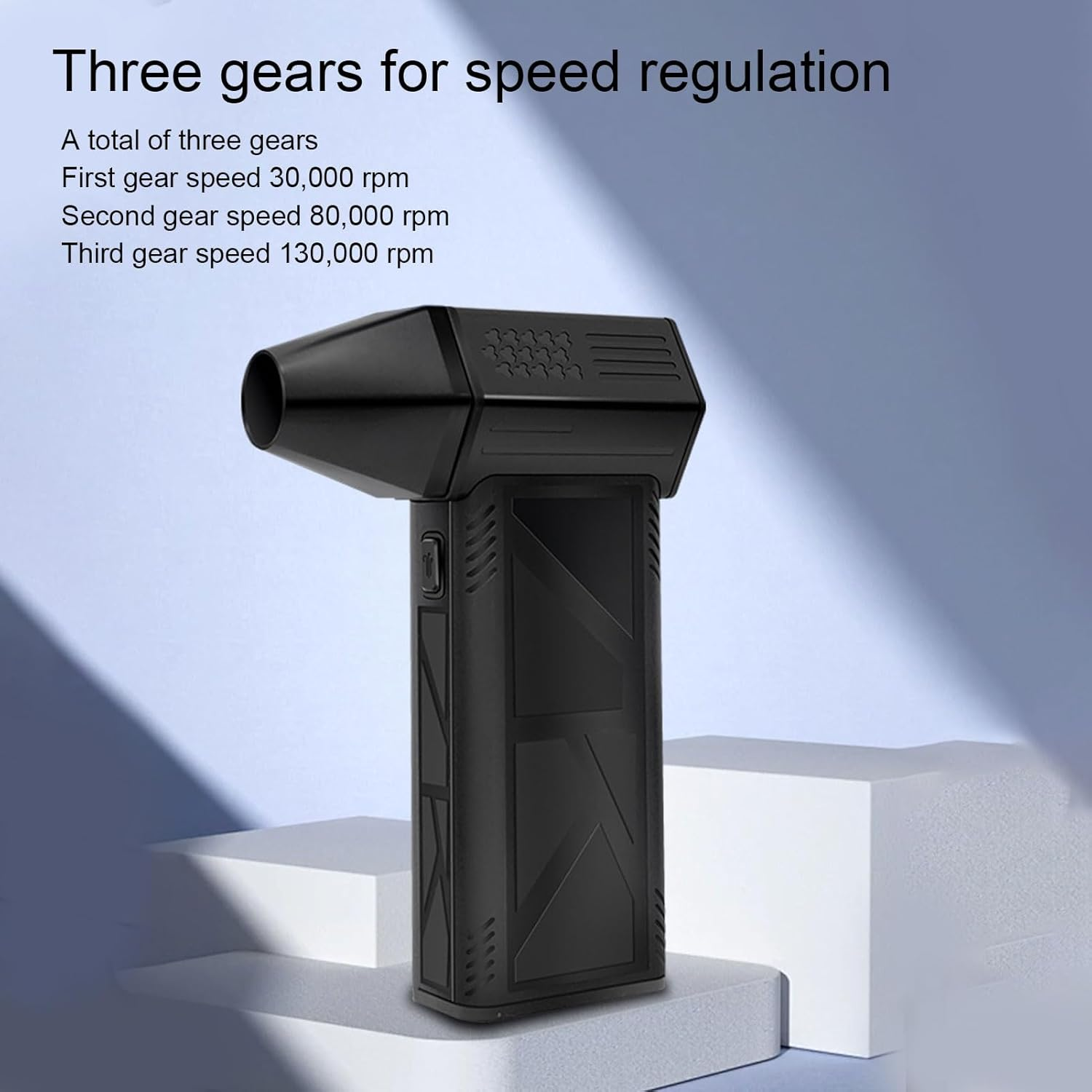 Electric Air Duster, 130,000RPM Car Dryer, 3 Gear Adjustable Jet Blower, Electric Cordless Leaf Blower for Patio Cleaning, Lawn Care and Car Drying image number 2