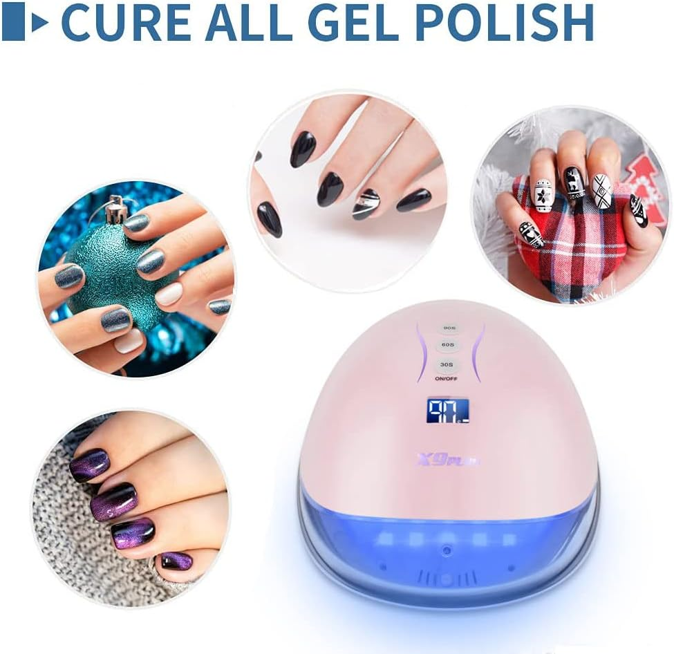 Nail Lamp, 48W Cordless LED Gel Nail Lamp,Rechargeable Professional Nail Dryer Light Wireless Portable Nail Polish Curing Lights,For Fingernail and Toenail(Pink) - Pink image number 3