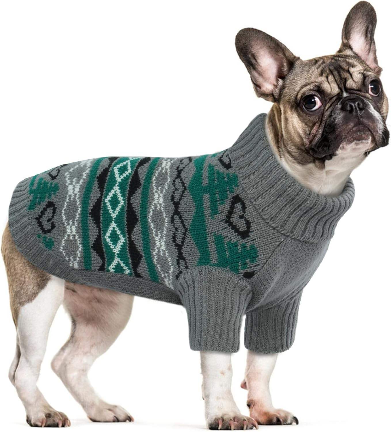 Dog Cat Sweater, Turtleneck Dog Jumper Pullover Soft Winter Dog Coat Warm Puppy Cat Clothes Knitwear Apparel Snowflake Pattern Dog Winter Clothing Outfits(Red, M)