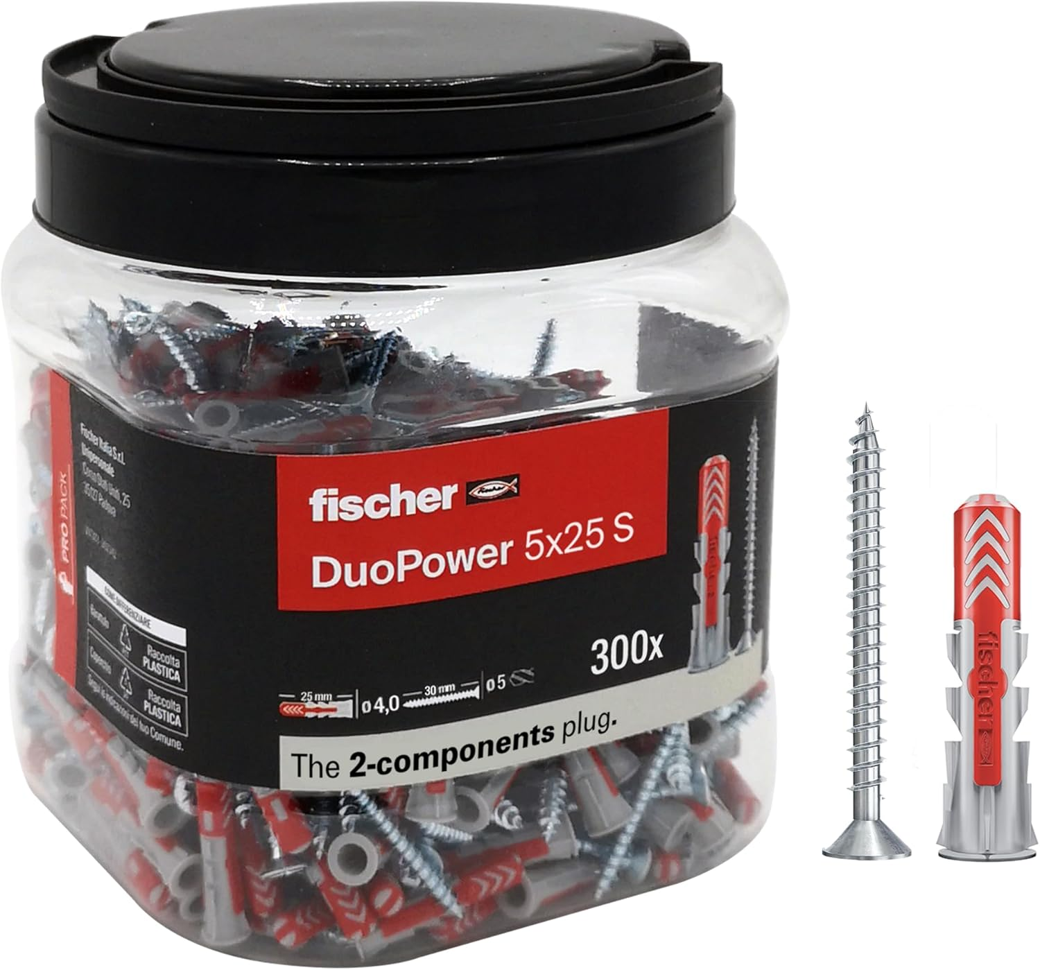 Fischer 572884 Propack Duopower Dowels, Grey/Red, 5 X 25 Mm image number 3