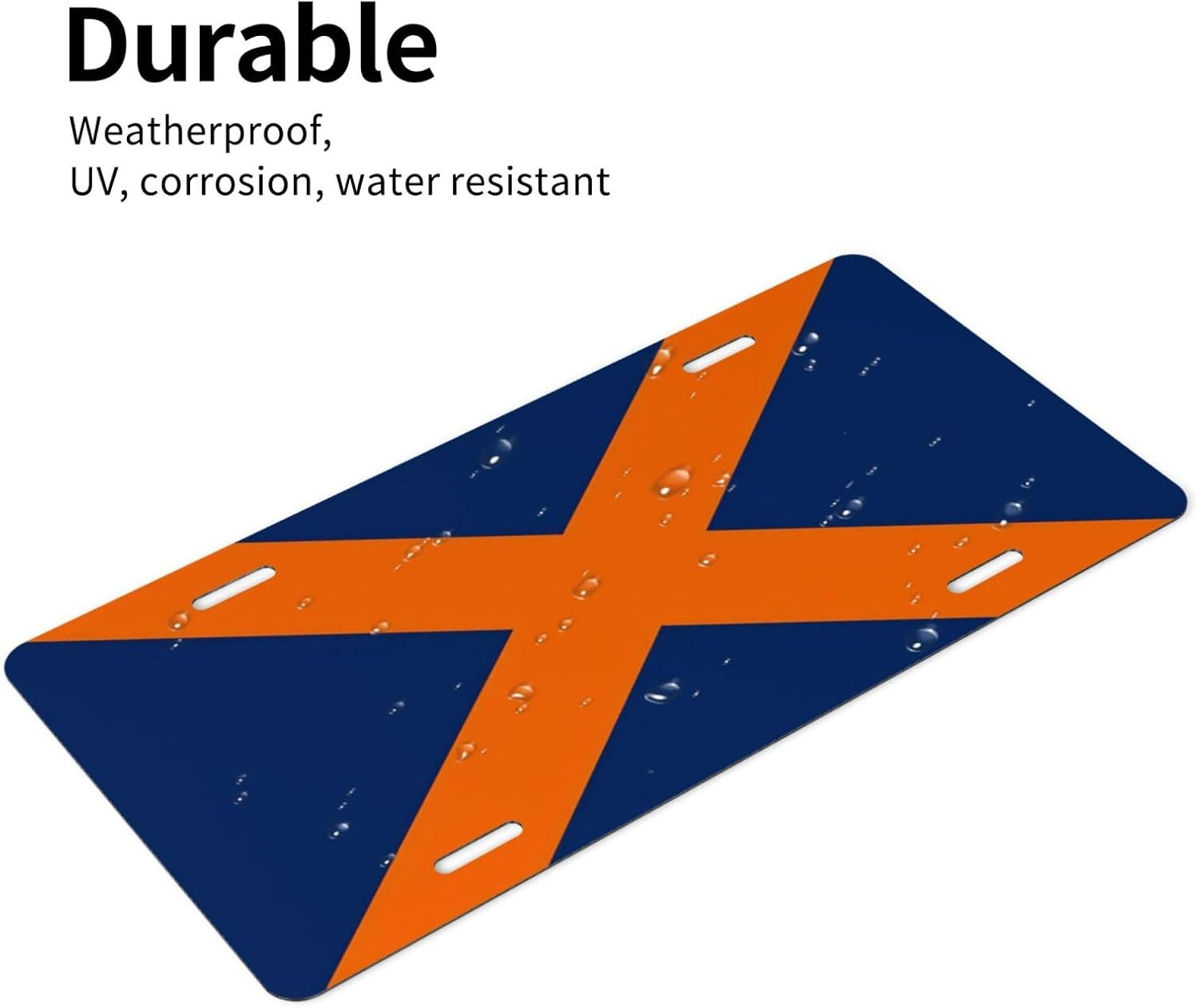 KOSUES Auburn Alabama Flag Aluminum License Plate 6 X 12 Inch Metal Car Front License Plate Cover Car Decor Accessory Novelty Vanity Decoration Tag with 4 Holes Gift for Men Women - Blue image number 5