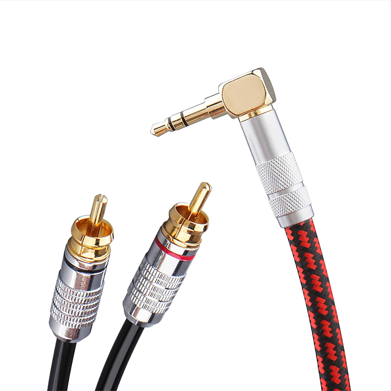 Primeda Audiophile High Purity Copper Audio Cable 3.5Mm Male to 2 Rca/Phono Male Audio Auxiliary Gold-Plated Stereo Hifi Y Splitter Adapter Cable (Straight 3.5Mm to 2 RCA, 3.2Ft/1M) image number 5