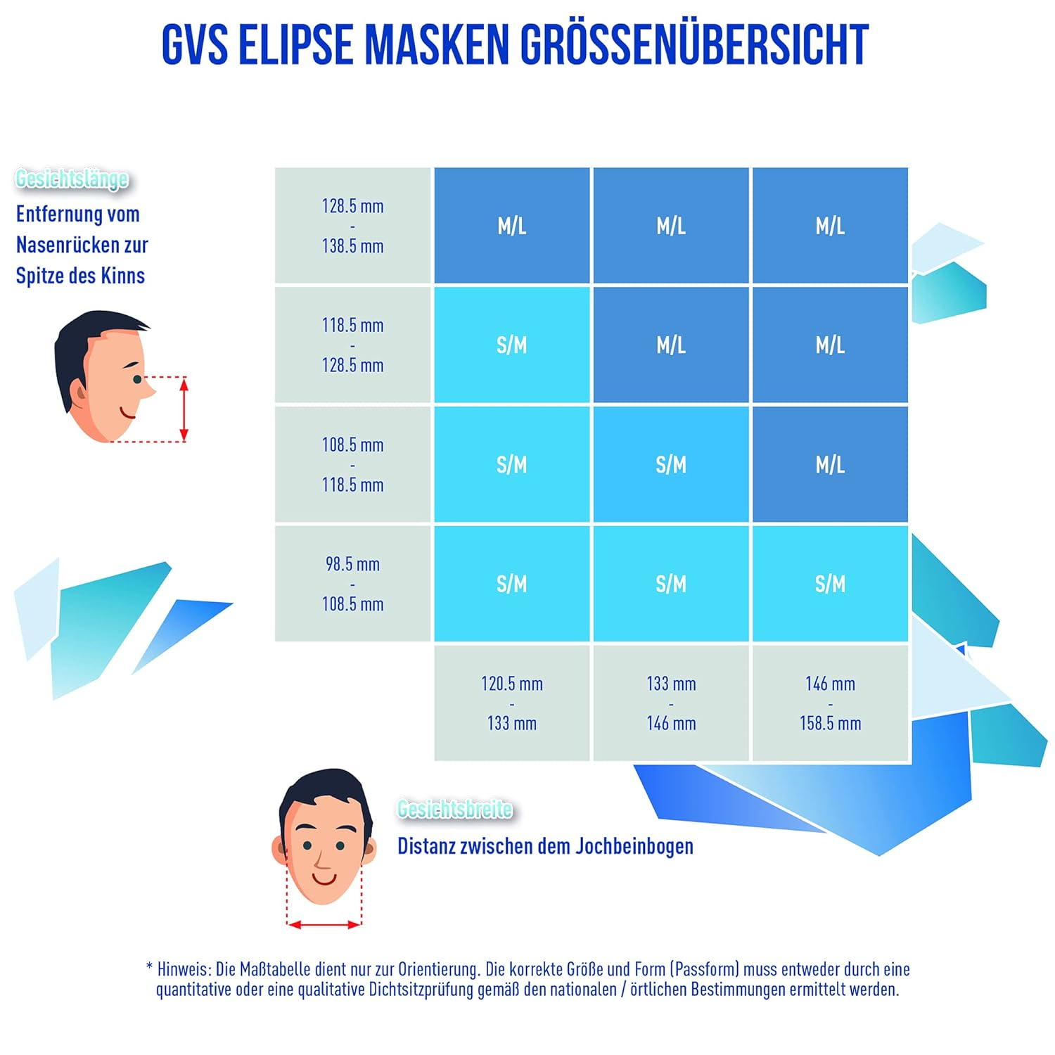 GVS Filter Technology SPR501 Elipse P3 Dust Half Mask Respirator with Replaceable and Reusable Filters Included, Blue, M/L Size image number 1