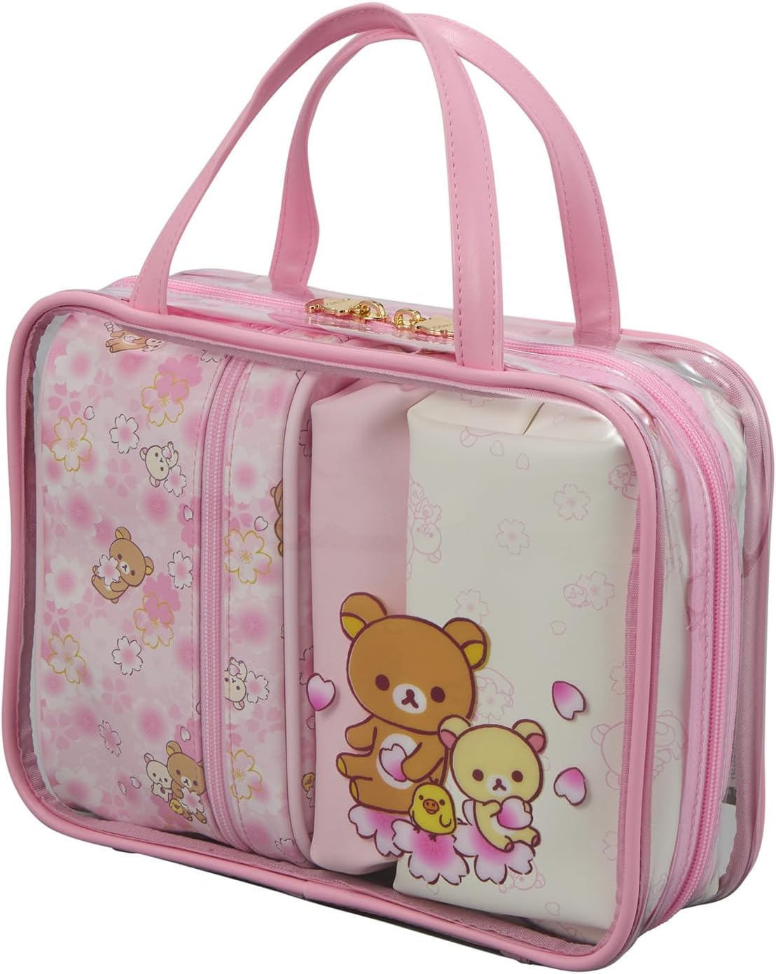 Rilakkuma 7122 RK46. Pink Sakura Travel Pouch Set image number 5