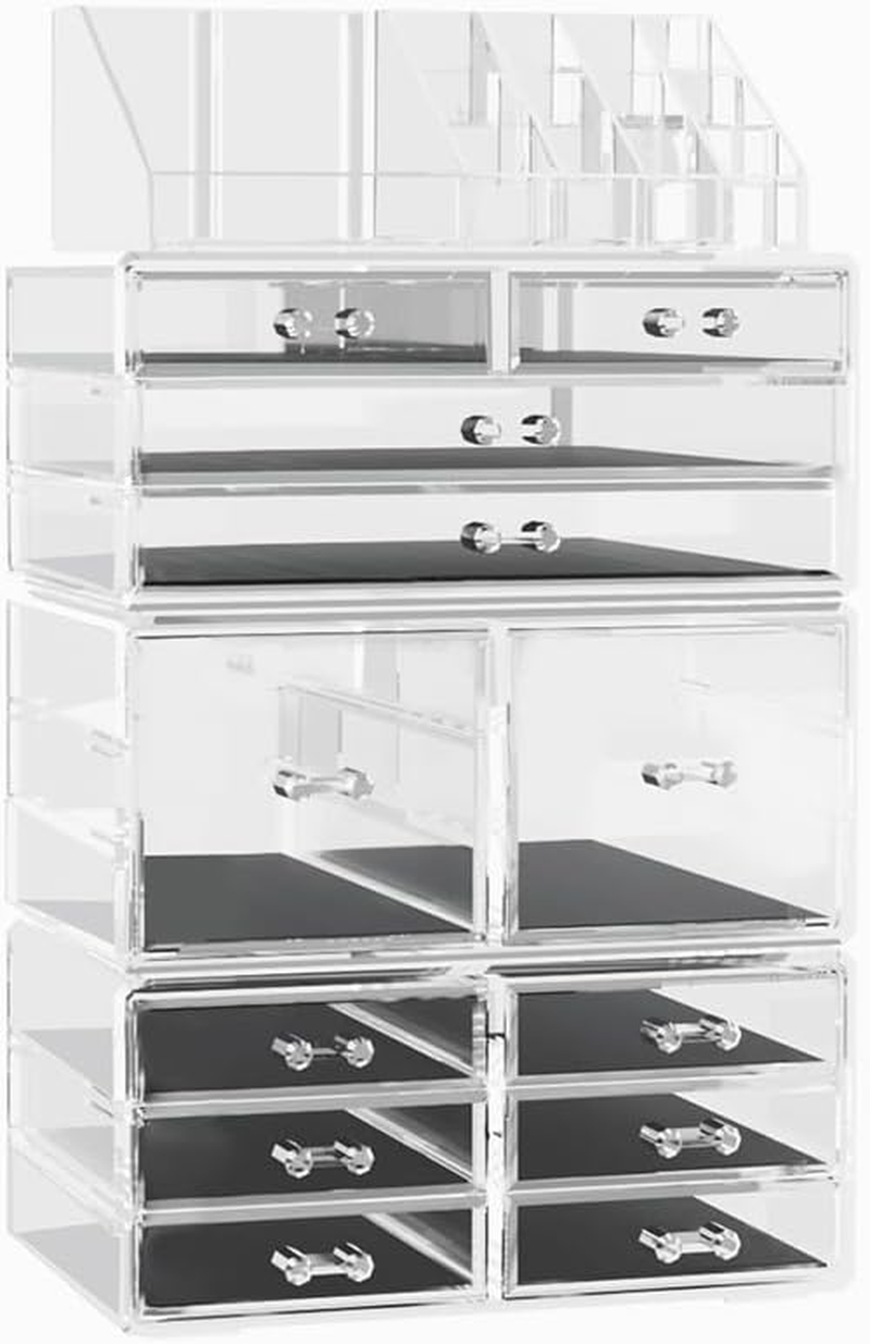 Embellir Makeup Case Acrylic Cosmetic Organizer Storage Box Jewellery Holder image number 3