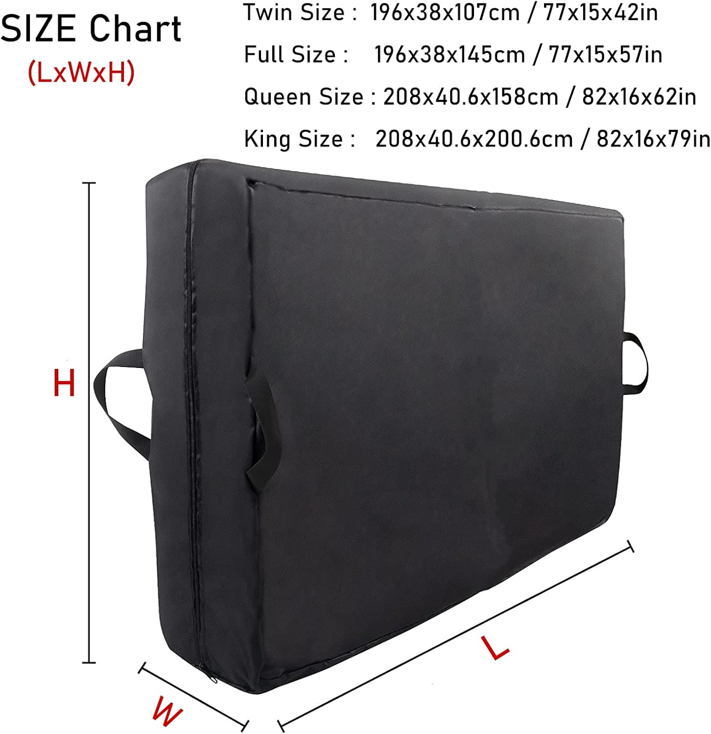 Twin Size Mattress Bags for Moving and Storage,Waterproof Dust-Proof Mattress Storage Bag with 4 Handles and Zipper,Reusable Mattress Cover for Outdoor Mattress Protector,Black