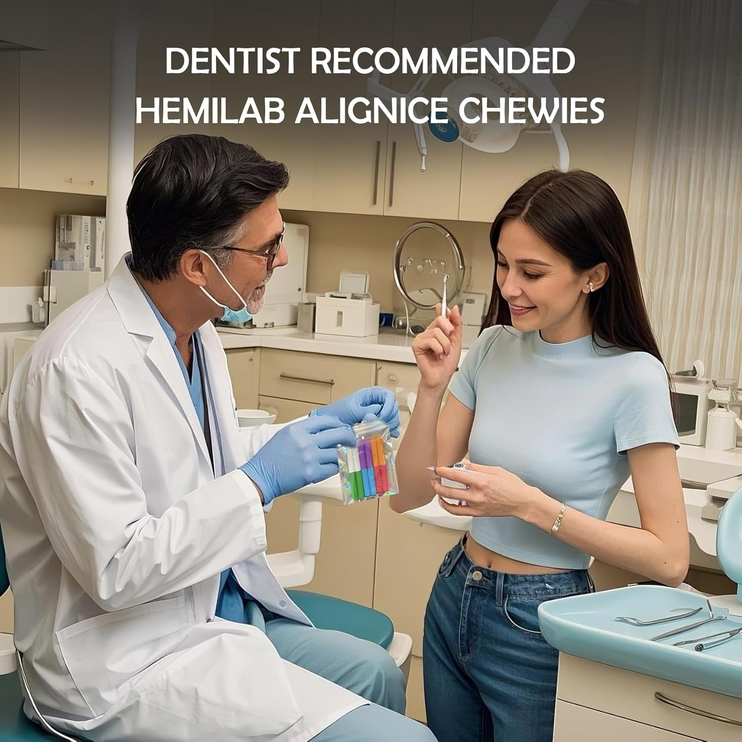 12 Pack Aligner Chewies, Orthodontic Aligner Chewies for Invisalign, Compatible with Invisalign Braces, Aligner, Retainer