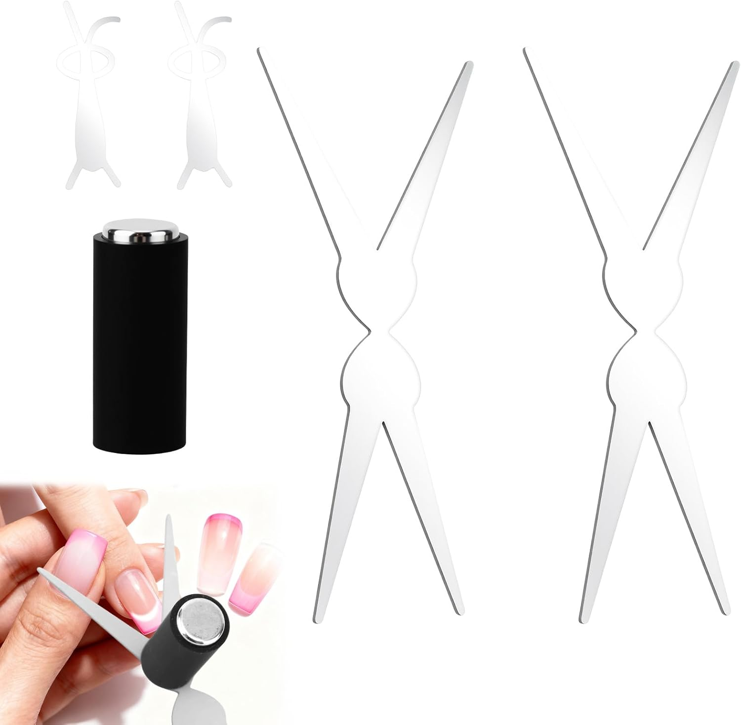 Cat Eye Nail Magnet Tool Set, Magnetic Pen with Scissor & Rabbit Shapes for Cat Eye Gel Polish Home Salon Studio Nail Design image number 5