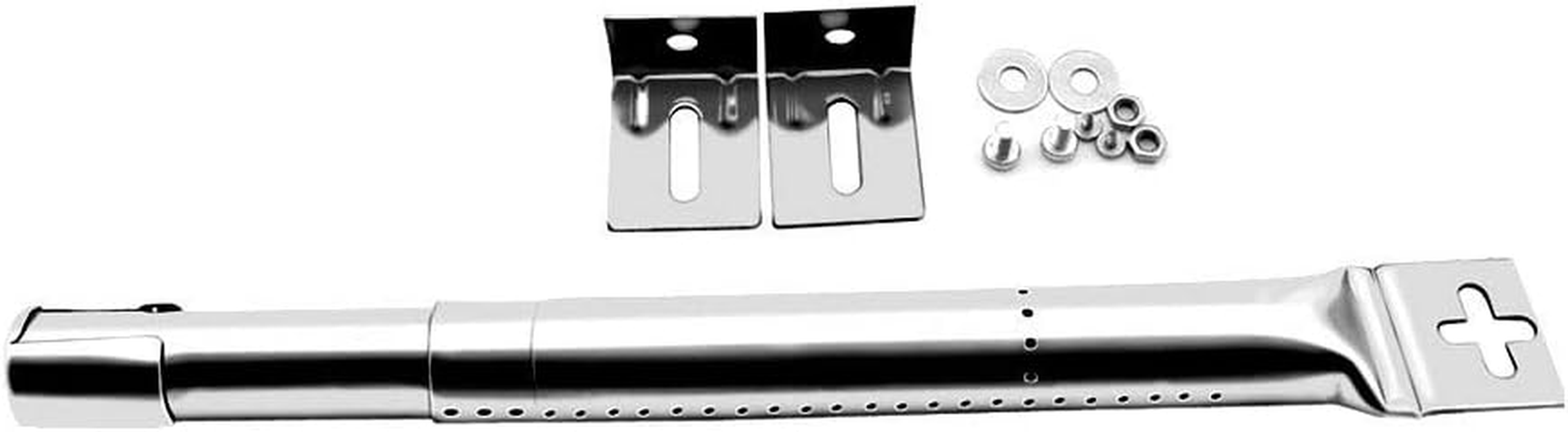 BBQ Gas Grill Universal Adjustable Stainless Steel Burner with Straight Tube for Fireplus, Fire Mountain, Char-Broil, Cosmogrill and Others, from 12" to 17.5" image number 1