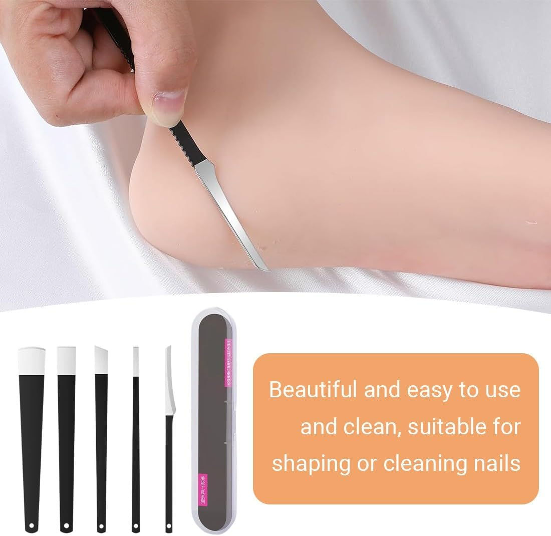 JEYORZY 5 Piece Pedicure Set Foot Care, Stainless Steel Pedicure Knife Kits with Storage Box, Stainless Steel Removal Kit, Manicure Nail File Pedicure Foot Care Tools for Hand Feet image number 1