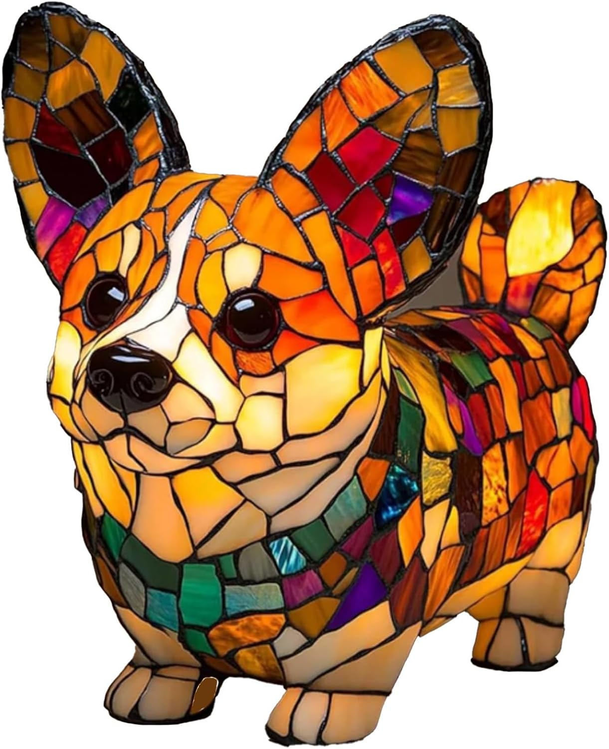 Dog Series for Night Stands Table Lamps, Solymall Glowkitty, Stained Resin Tabletop Night Light, Unique Gift Warm Glow for Home Office, Unique for Dogs/Cat Lovers (C#7) image number 2