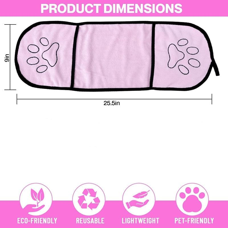 Absorbent Quick Dry Pet Towel Mitt with Pocket, 2Pcs Microfiber Pet Bath Towel Mitts with Pockets,Absorbent Dog Cat Towel Mitts with Pockets,Microfiber Dogs Washcloth Quick Drying for Pets image number 4