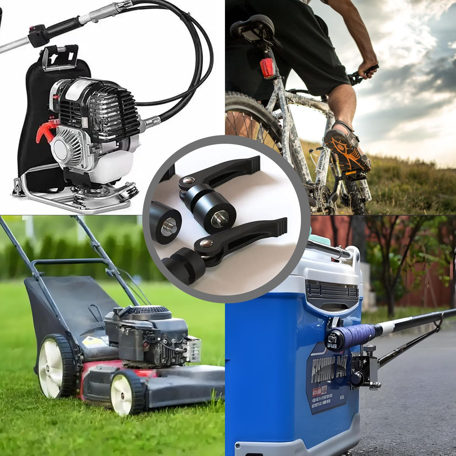 Shengsenfu 4Pcs Black Aluminium M6 Hex Quick-Release Screw for Lawnmower & Seat Post, Bike Seat Clamp, Tile Cutter Repair Tool image number 1