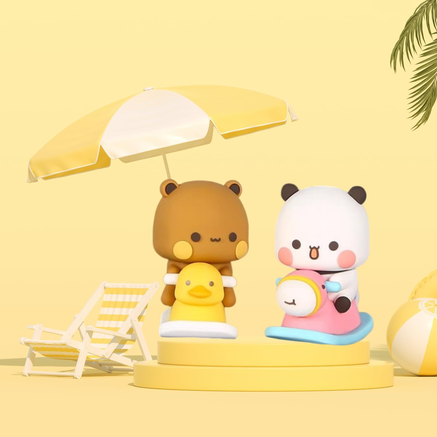 WADY 2Pcs Bubu and Dudu Bears Car Dashboard Decorations, Cute Panda Bear Figure Statue for Desk & Tabletop, Cartoon Animal Ornament Home & Office Decor image number 5