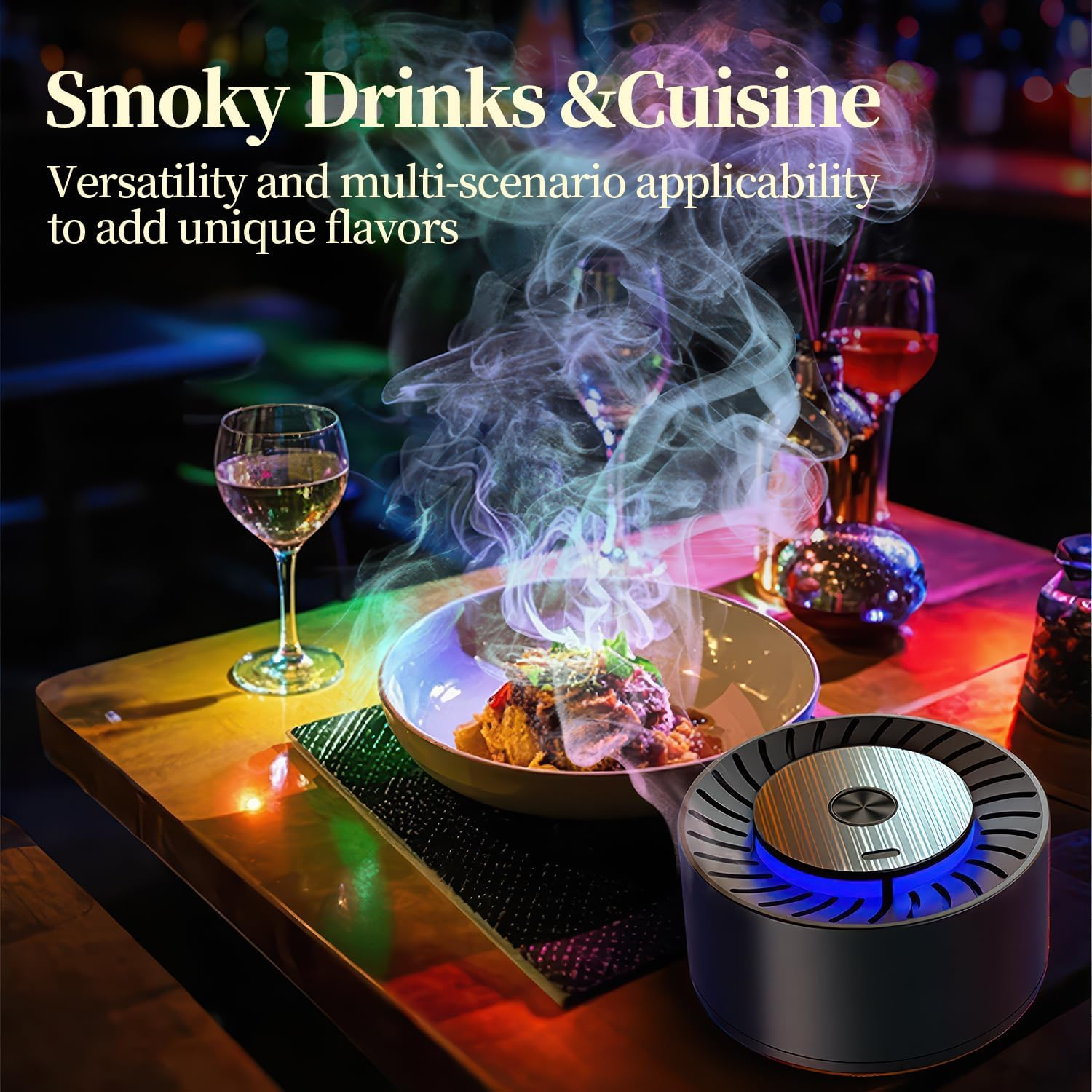 Electric Whiskey Smoker Kit, Rechargeable Built-In Lighter & LED Light, No Butane Needed, 6 Flavored Wood Chips for Cocktails & Old Fashioned Drink, Bourbon Whiskey Gifts for Men Husband Dad image number 2