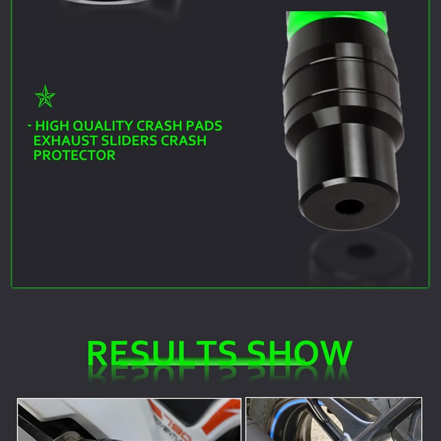 Motorbike Frame Sliders for Y┐AMAHA AEROX155 NVX155 AEROX 155 NVX 155 Motorcycle Accessories Aluminum Exhaust Frame Sliders Crash Pads Falling Protector (Color : Green, Size : AEROX155) image number 2