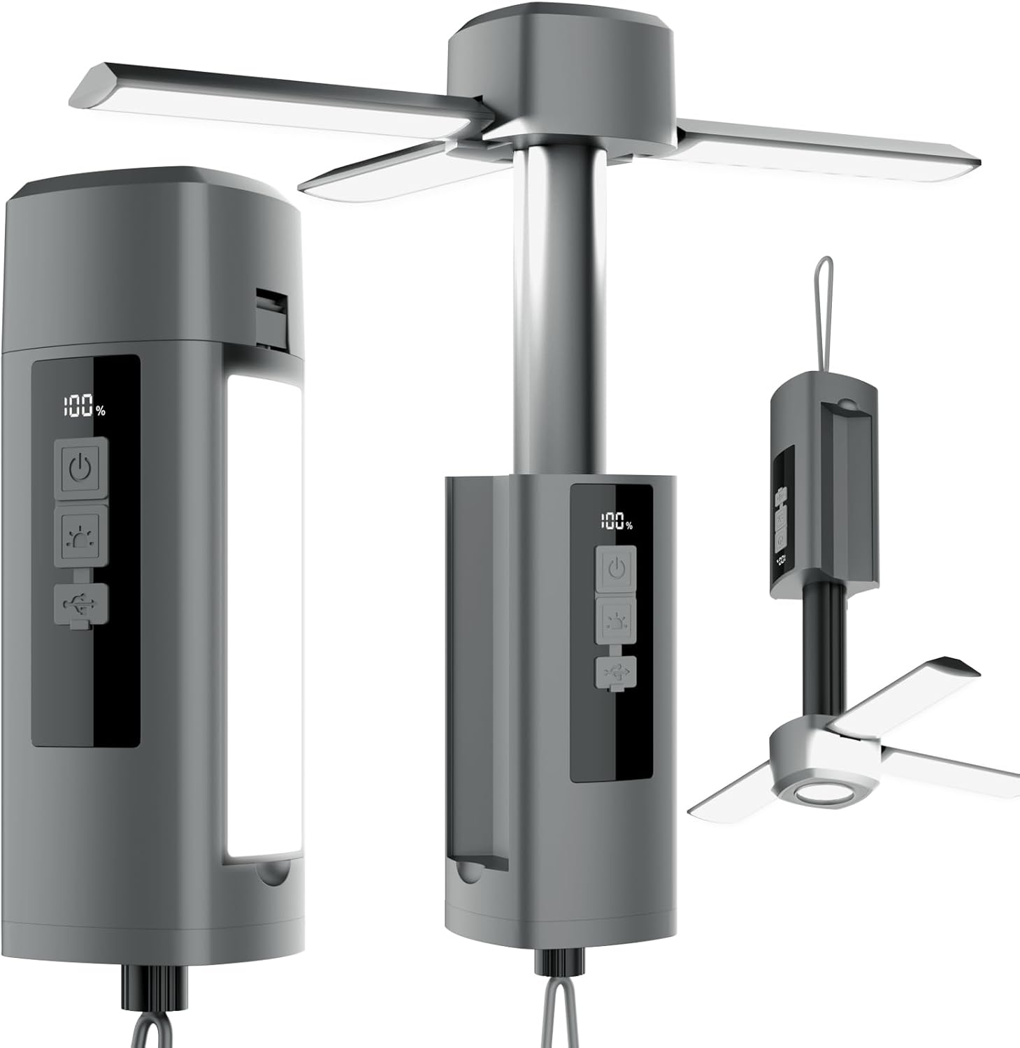 Camping Light Outdoor Multifunctional Rechargeable Folding Camping Tent Light with 7 Light Modes, 1500 Lumen Dimmable LED Camping Lantern for Flashlight, Camping, Fishing Car Repair and Emergency image number 3