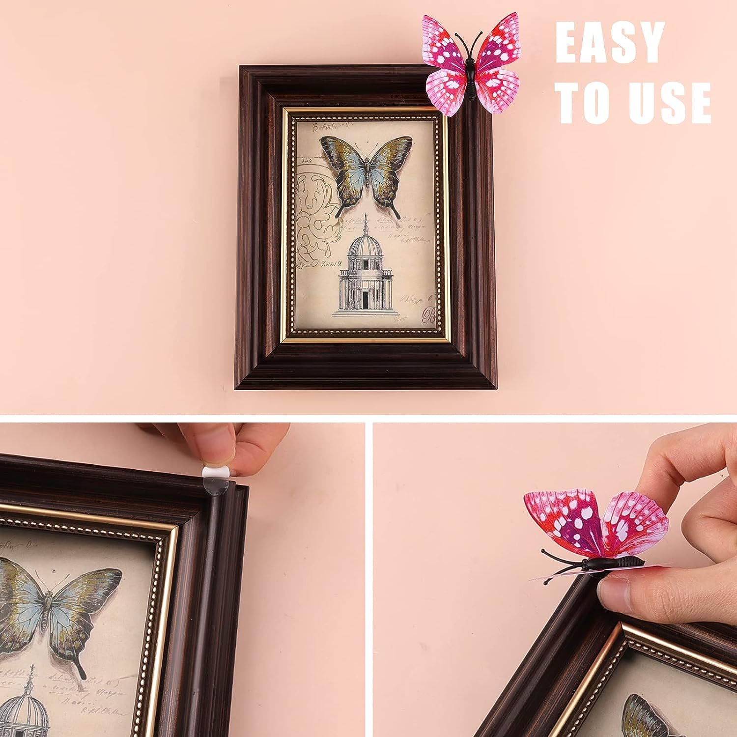 KINBOM 300Pcs/10 Sheets Double Sided Adhesive Dots, Strong-Adhesion Clear Poster Putty Sticky Dots Adhesive Transparent Glue Point for Plastic Glass Wall Metal Wood Ceramic (0.4Inch Diameter)