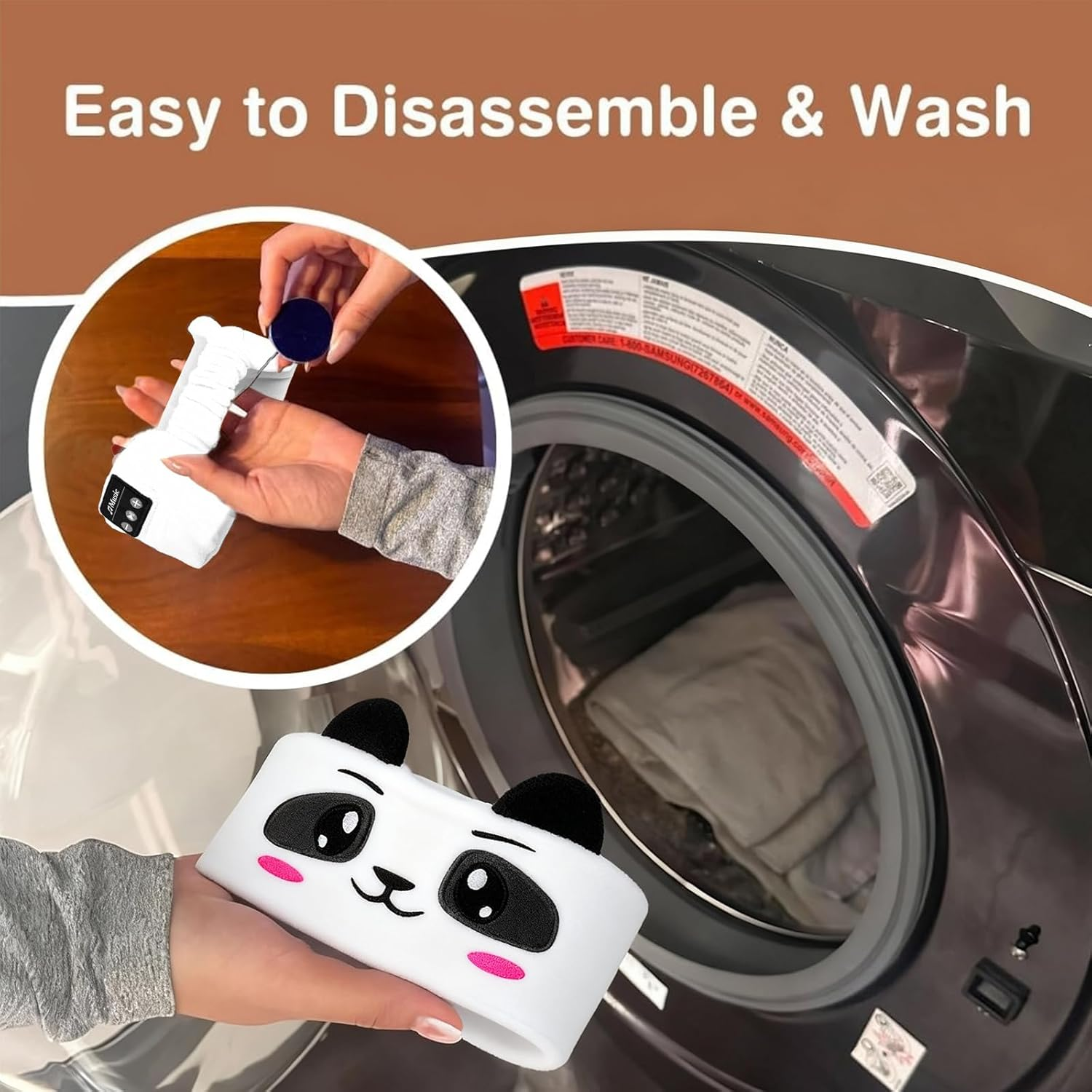 UOEPOWA Toddler & Kids Headband Headphones Wireless, Toddler Headphones with Super Soft Headband, Safe Volume Limited, Adjustable for Travel, Learning, and Sleep (Panda) image number 3