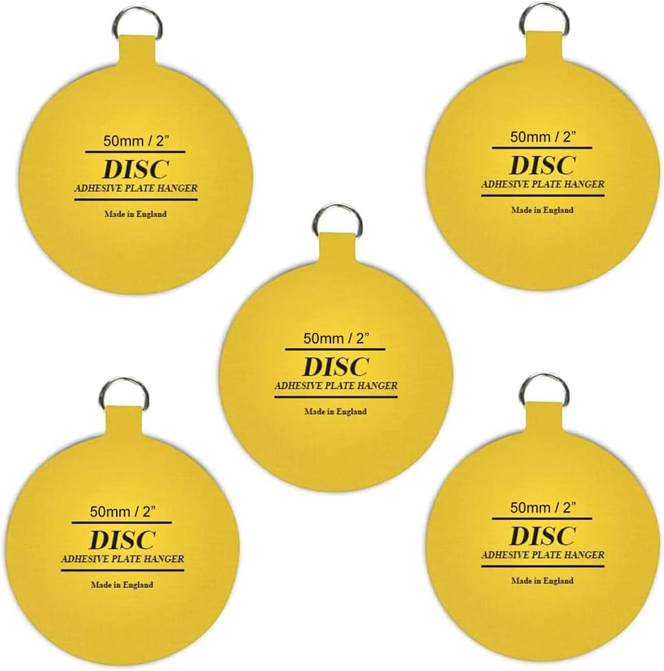 Disc Plate Hanger for Walls- Strong Invisible Plate Holder of Size 100Mm -Pack of 5 Self Adhesive Stick on Hooks for Picture Plate Hanging Wall Plate Holder Decoration Plate Hanging Disk. image number 5