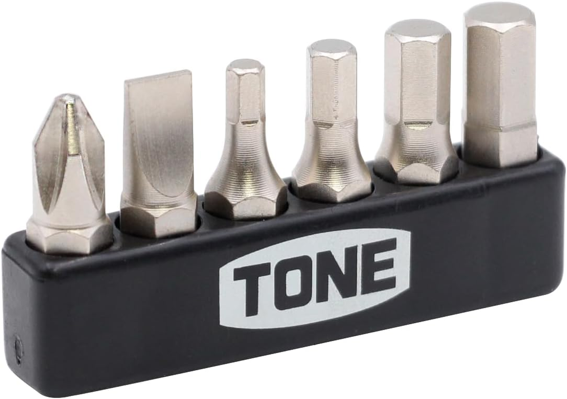TONE BRFM6S Ratchet Set with Magazine Bit Double Side Width 0.25 Inches (6.35 Mm), Contents: 7 Pieces image number 1