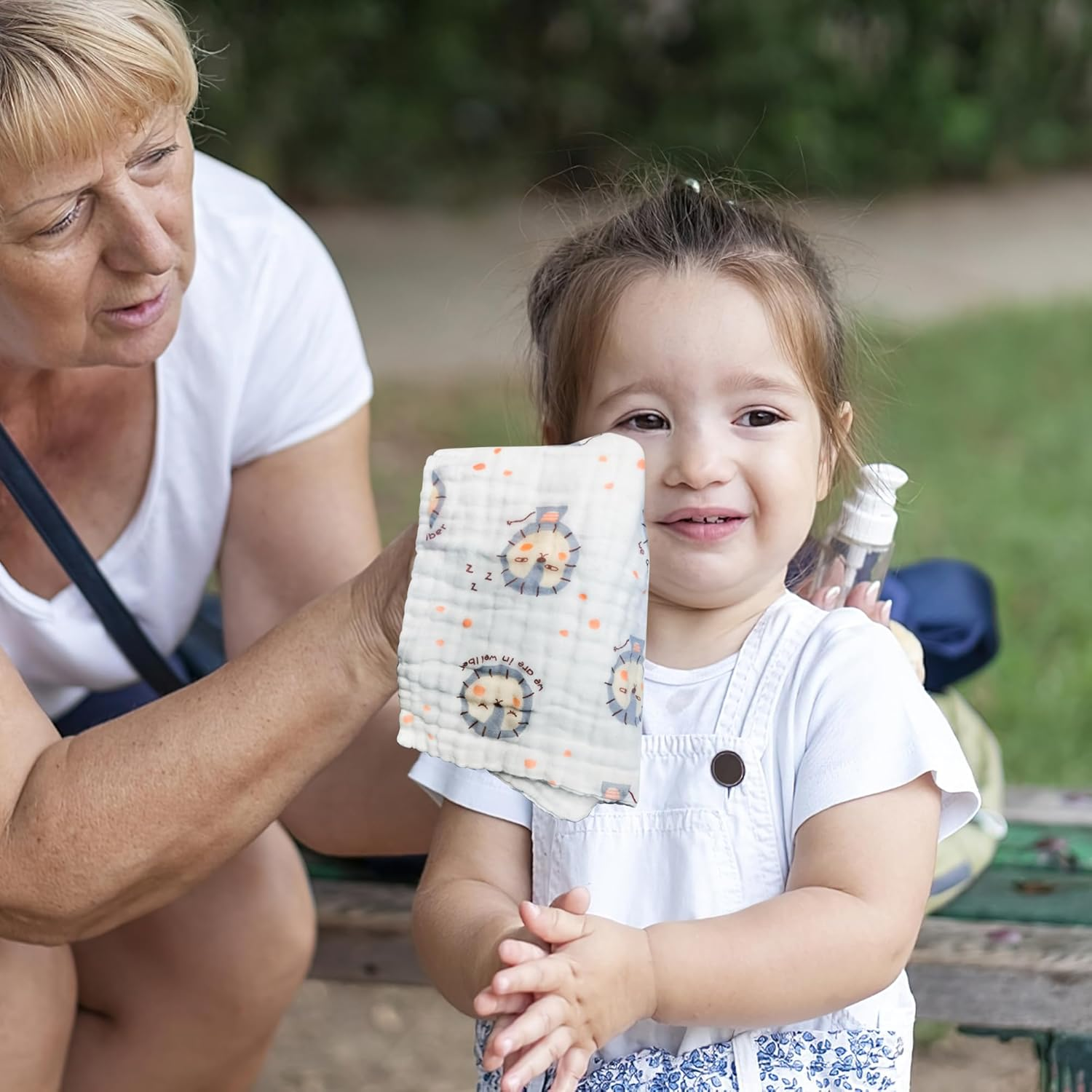 Fook Fish Muslin Burp Cloths Cotton Burping Cloth 20'' X 10'' Pack of 6 for Baby Spit up Cloths for Newborn,Absorbent,Soft,Large,6 Layers,Baby Burp Rags,Unisex,For Boys and Girls image number 4