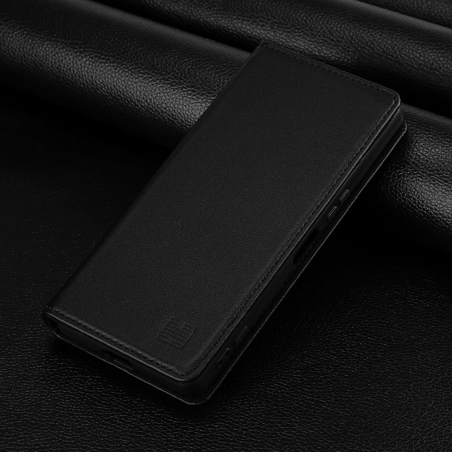 32Nd Classic Series 2.0 - Real Leather Book Wallet Flip Case Cover for Sony Xperia 5 V (2023), with RFID Blocking Card Slot, Magnetic Closure and Built in Stand - Black image number 6
