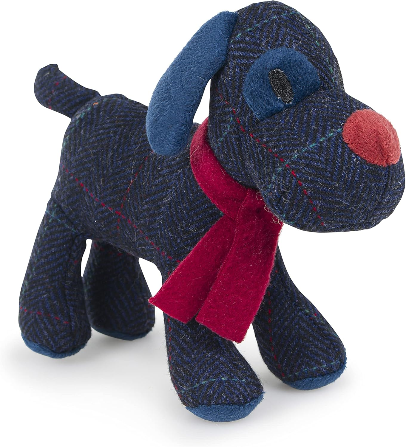 Petface Midnight Tweed Freddi, Christmas Plush Dog Toy with Built-In Squeaker (Pack of 1)