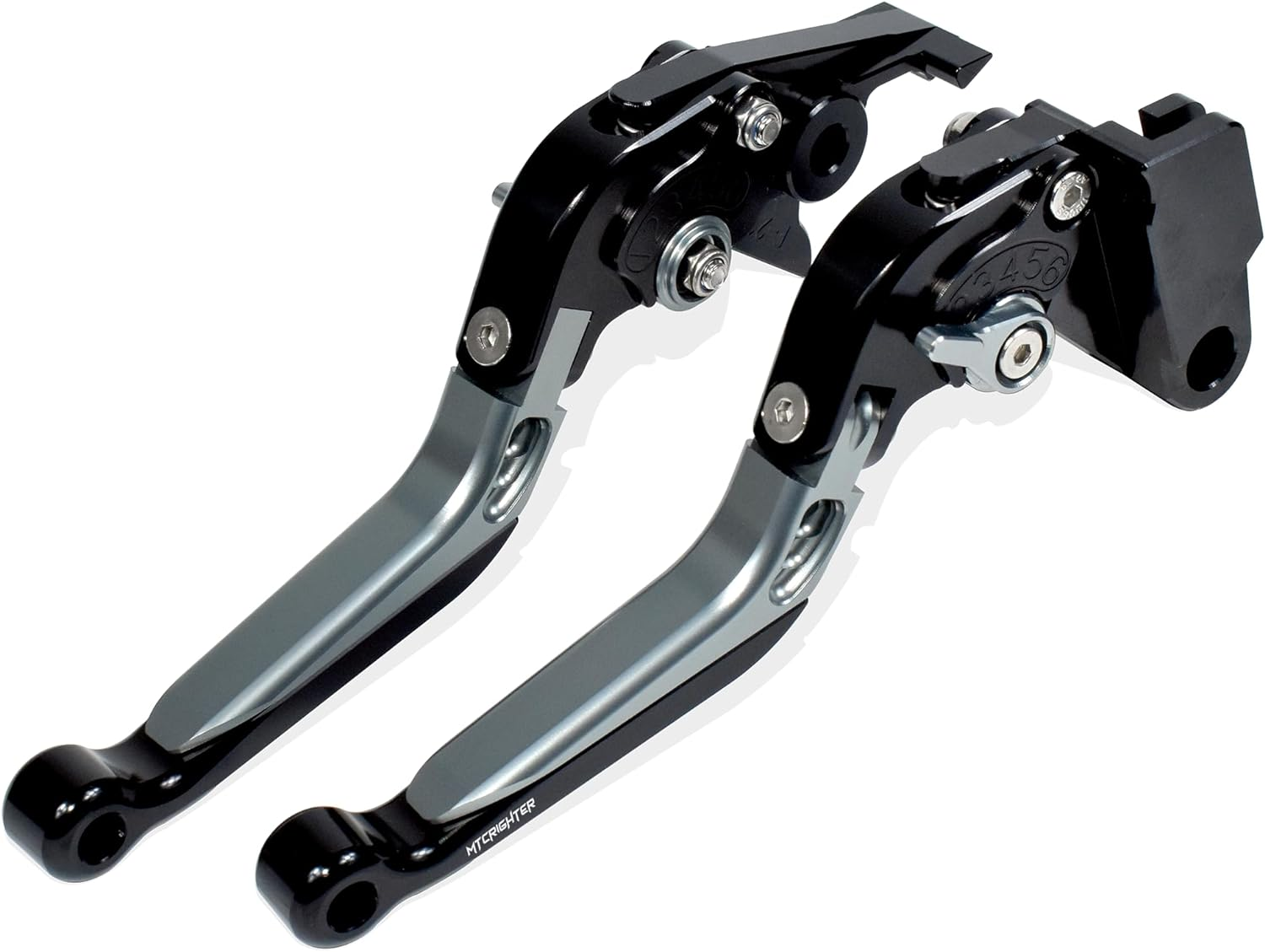 MTCRIGHTER Retractable Foldable Brake Lever Clutch Lever for Kawasaki Ninja 500 Z500 2024, CNC Aluminum Alloy Made (Titanium) - Gold image number 2