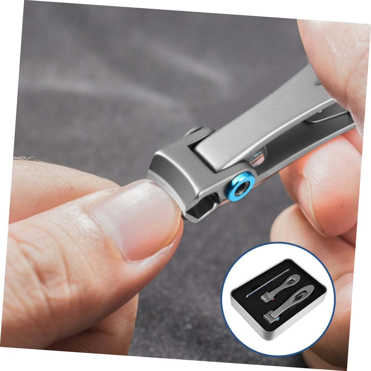 Healvian 6Pcs Manicure Set Oversized Nail Clippers Nail Files Cuticle Pusher for Men Women Ages image number 2