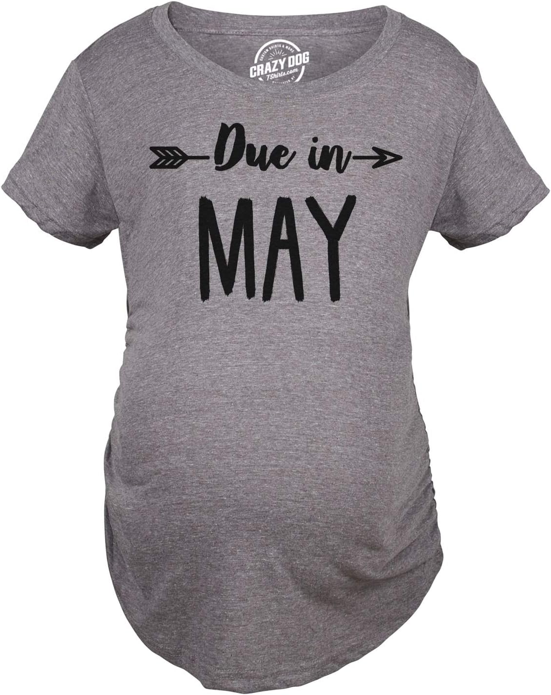 Crazy Dog T-Shirts Maternity Due in T-Shirt Choose Month Funny Pregnant Expecting Due Date Tee image number 5