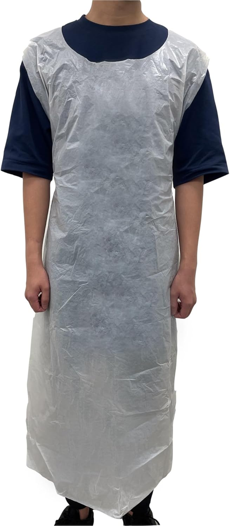 300X Safetyware HDPE Durable Plastic Cover Waterproof Disposable Aprons Gown White Bulk Pack image number 5