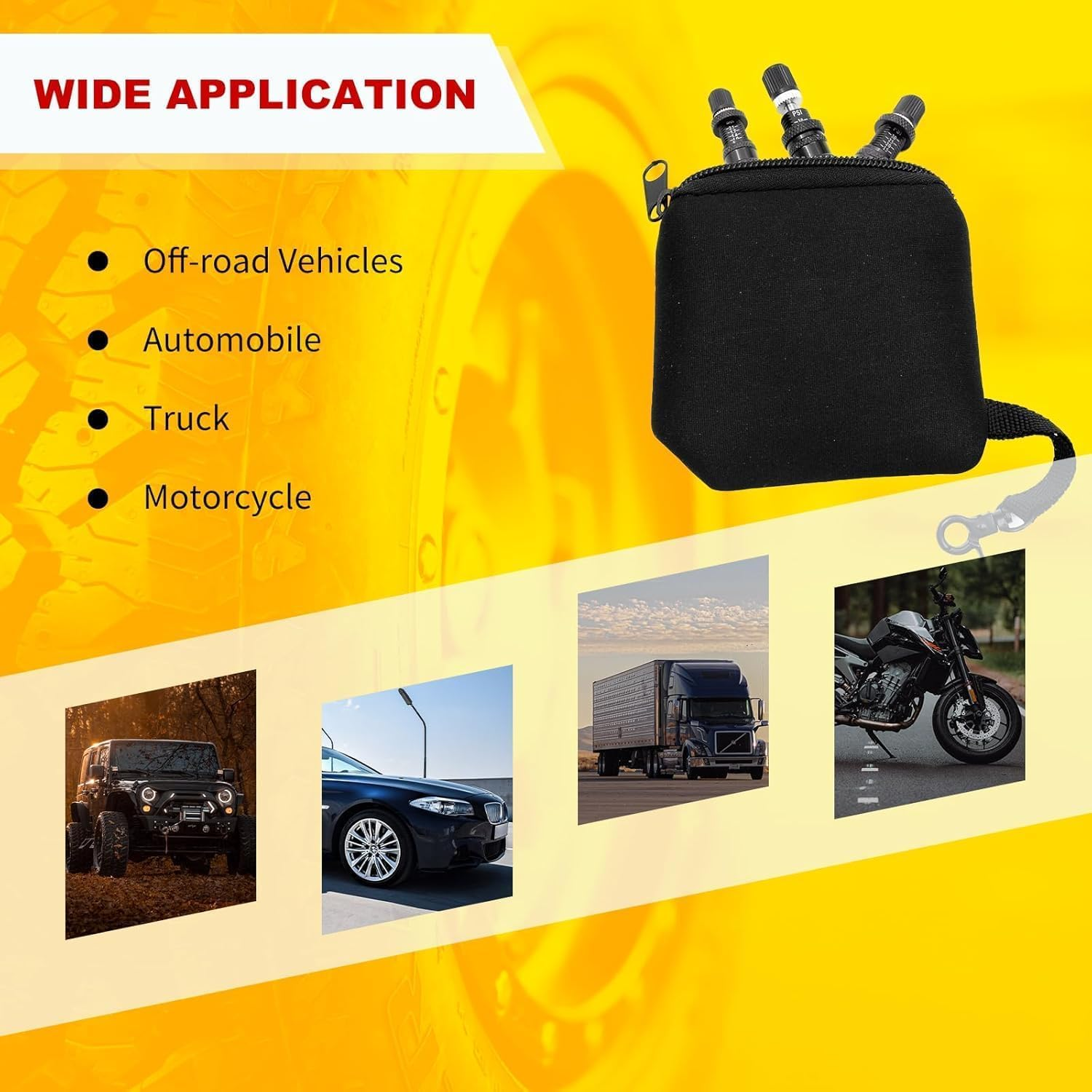 Dsocool 4 Pcs Automatic Tire Deflators Kit, 10-30 PSI / 0.7BAR-2.1BAR Adjustable Tire Deflator with 4 Valve Caps, Auto-Stop Tire Air Deflator Valve for Cars Trucks Motorcycles Offroad Vehicle Atvs Tir image number 6