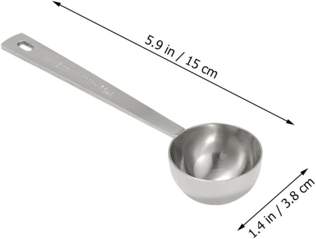 2Pcs Stainless Steel Coffee Scoop Measuring Spoons Baking Kitchen Utensils for Tea Sugar Flour Spices Accurate Measurement Easy to Clean image number 2