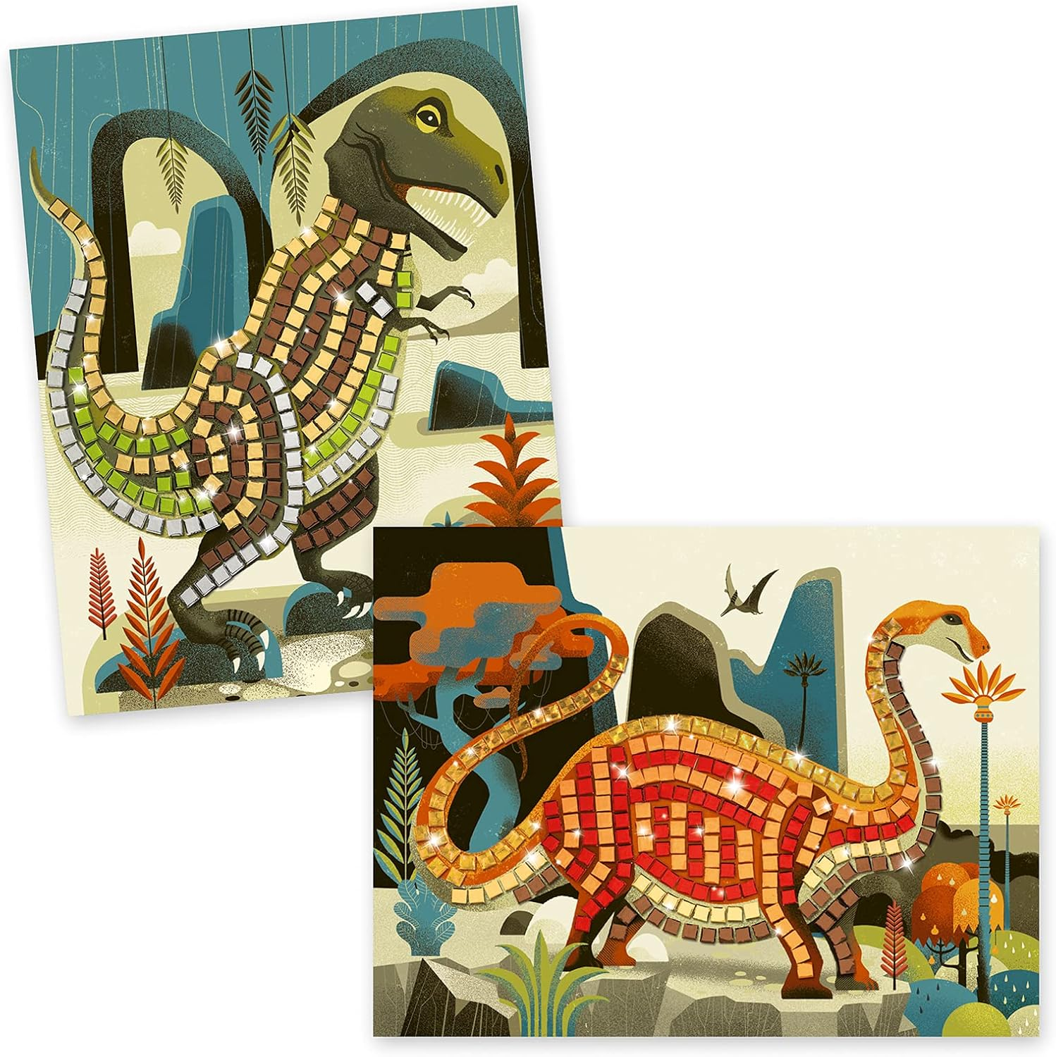 Djeco DJ08899 Dinosaurs Mosaic Sticker Craft Set