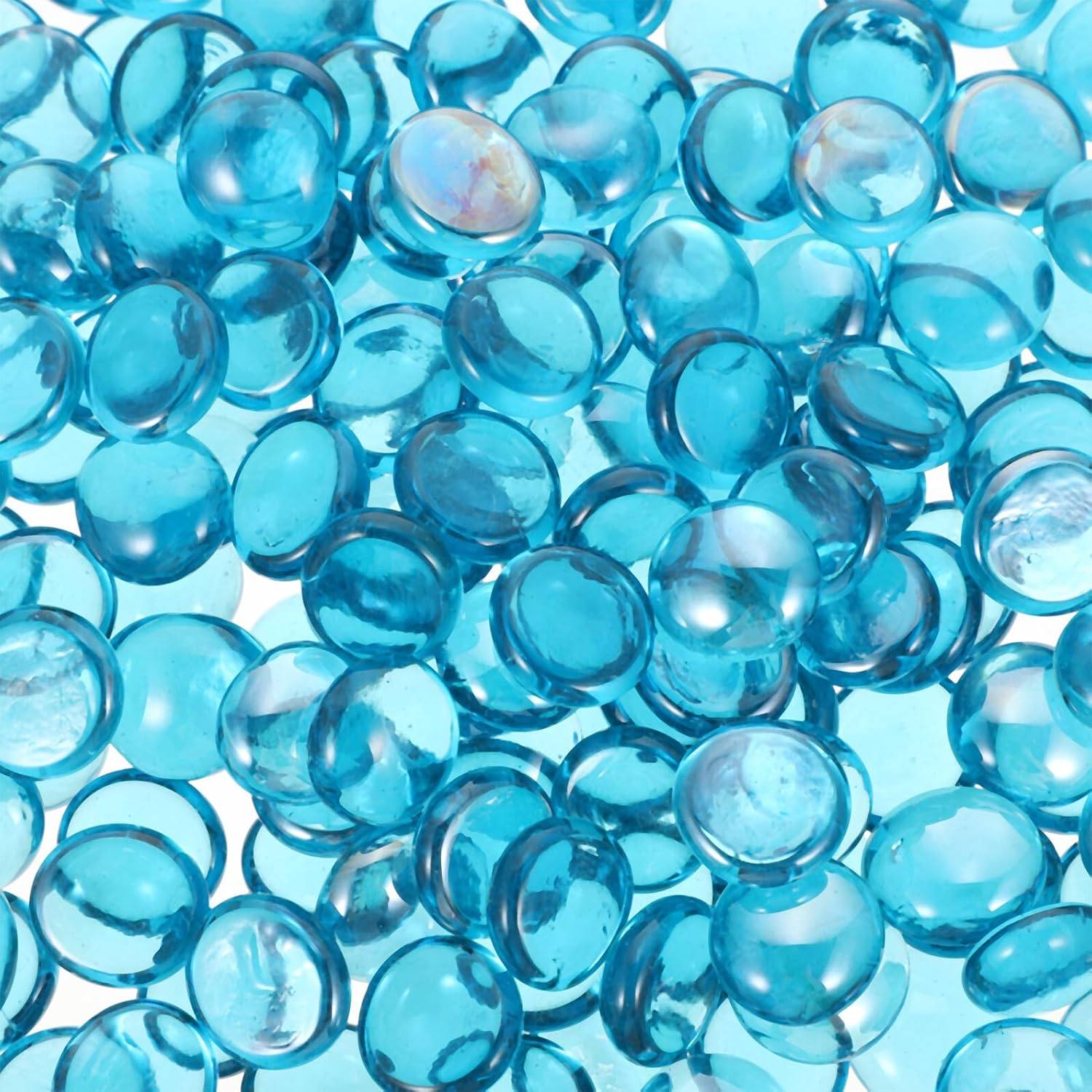 PLAFOPE 16-19Mm Light Blue Fire Pit Rocks Fire-Resistant Glass Gravel 1Kg Bag for Fireplace Decoration and Aquarium Stone Decor image number 6