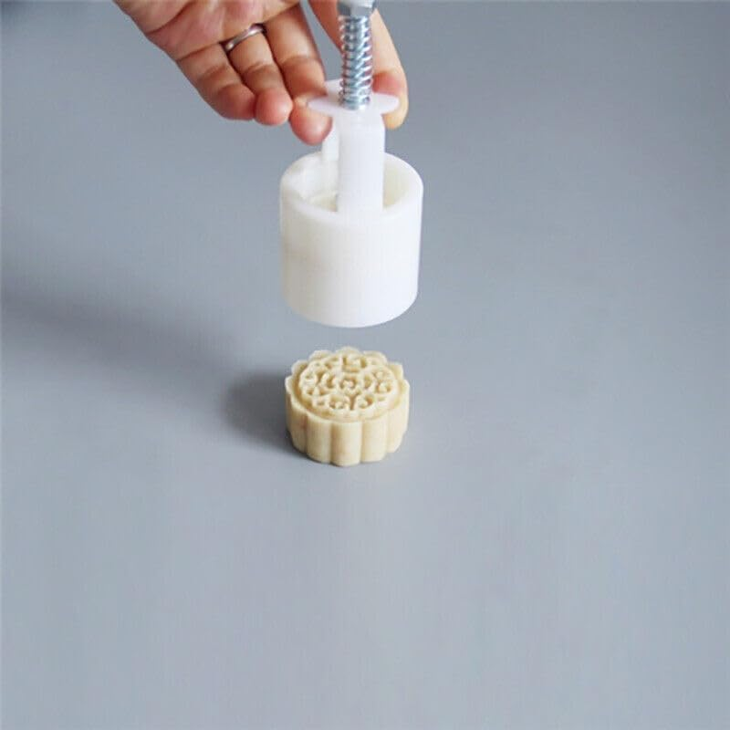 AIMALL Cookie Stamp Cookie Press Mid Mooncake Decor Cookies round Pastry Moon Cake Autumn Festival DIY Flower Stamps Mold Mould Press Cake Cutter Mold with 10 Stamps image number 4