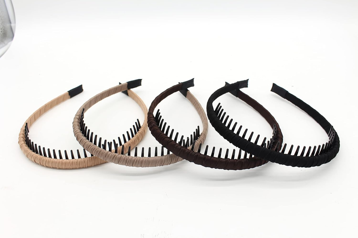 JOBAND 4Pcs Hairbands for Women, Non-Slip Zig Zag Headbands, Adjustable Teeth Comb Hair Hoop, Daily Use, Yoga, Spa, Parties, Resin Cotton Blend image number 6