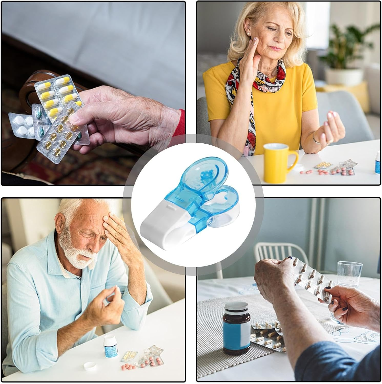 Pill Popper for Blister Pack - 1/2/3 Portable Pill Taker,Small Pills Dispenser Remover,Pill Puncher with Container,Pill Puncher for Blister Packs,Pill Dispenser,Easy to Take Out Pills from Package - 3 Pcs image number 3