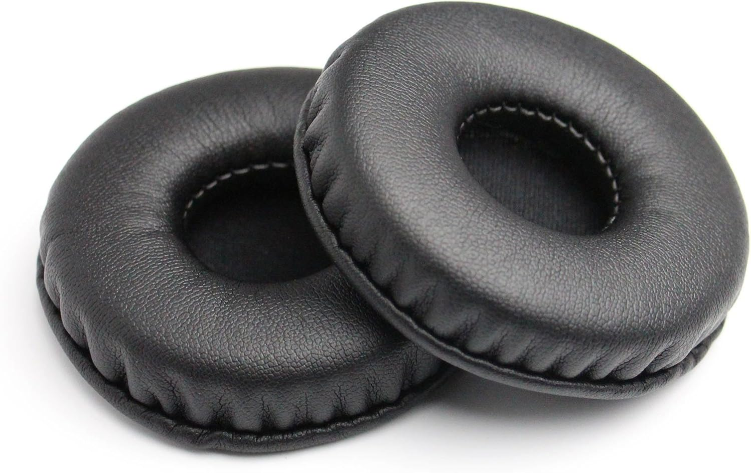 Yizhet 1 Pair 70 Mm round Replacement Faux Leather Ear Pads Compatible with Sony MDR Headphones (Diameter 70 Mm, Black) image number 1