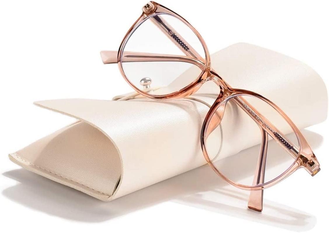 OPTOFENDY Blue Light Blocking Glasses Women, TR90 round Gradient Computer Eyeglasses, anti Eyestrain Eyewear