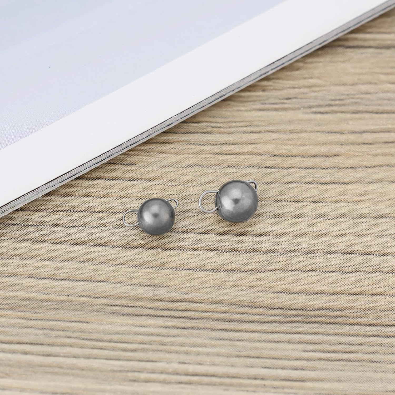 Emagtech 12Pcs Tungsten Cheburashka Fishing Weights Sinkers 1G 1.5G Suitable for All Freshwater Saltwater Bass Carp Chub Cod - Glow, Black, Silver image number 5