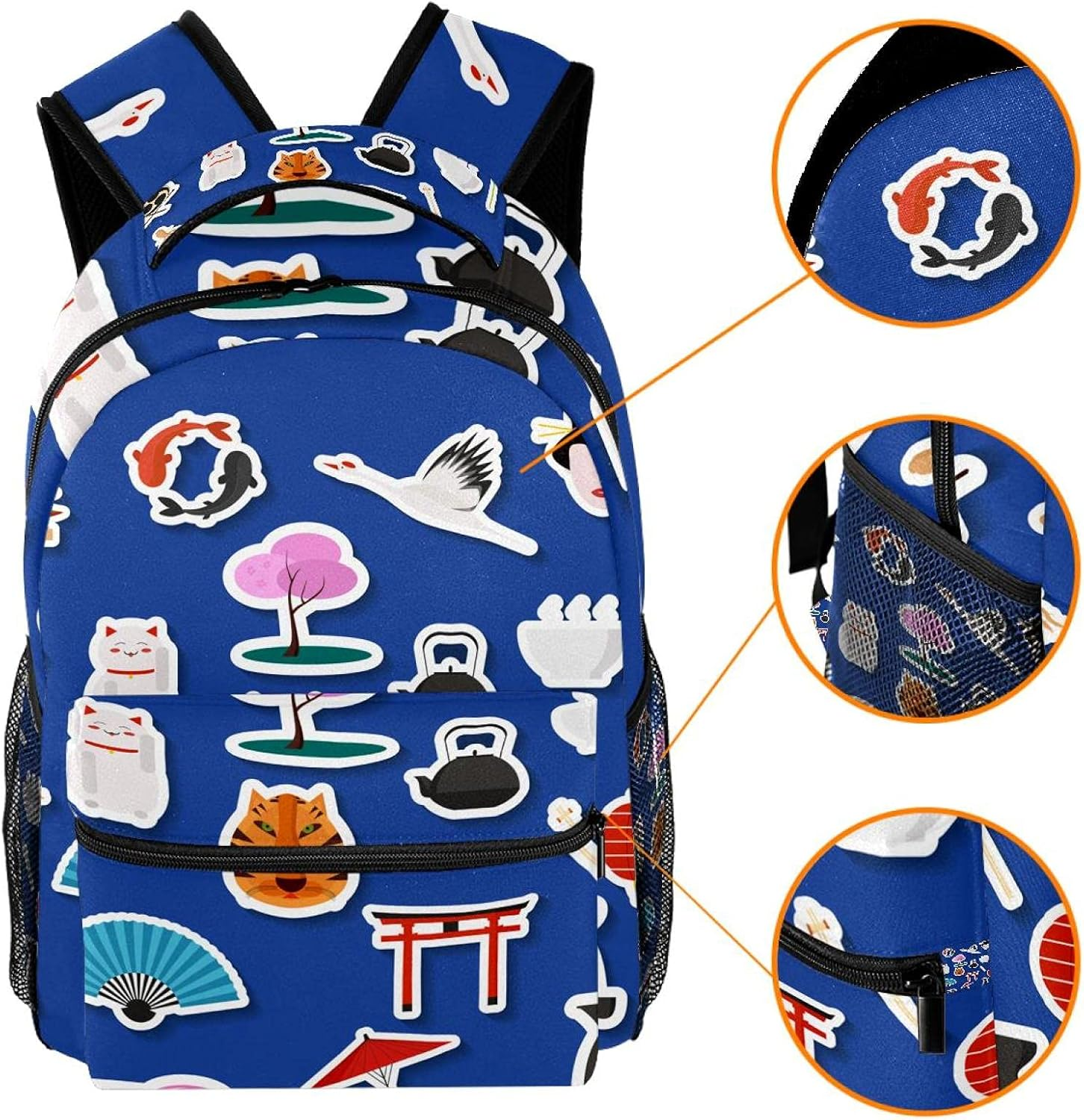Japanese Landmarks Temple Tokyo Backpack Students Shoulder Bags Travel Bag College School Tote Backpacks image number 2