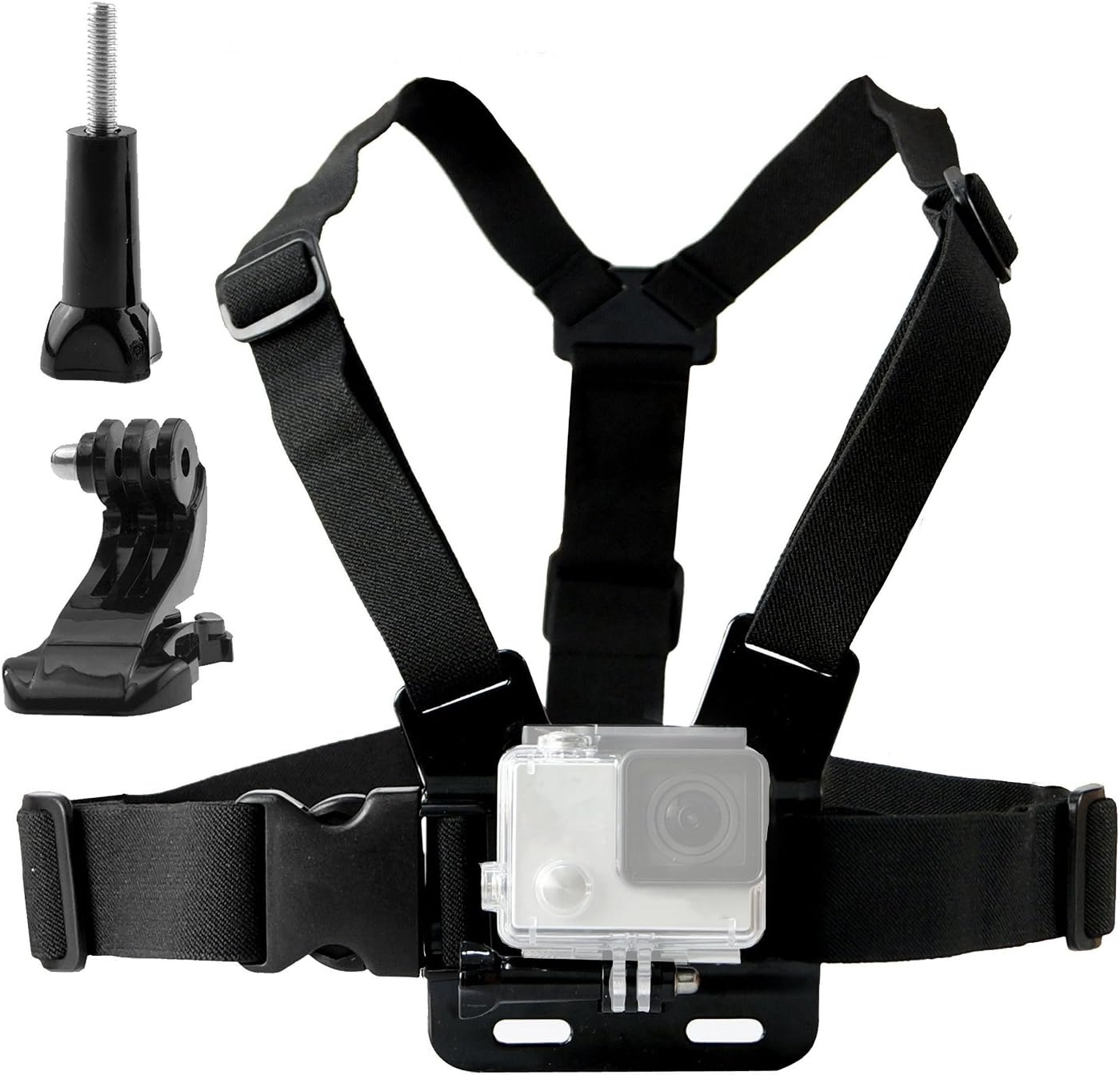 TEKCAM Chest Harness Mount Adjustable Chest Strap Belt with J Hook Compatible with Gopro Hero 13 12 11 10 9 8/Akaso/Dragon Touch/Vemont/Remali Capature Cam/Wolfang/Surfola Action Camera Accessories