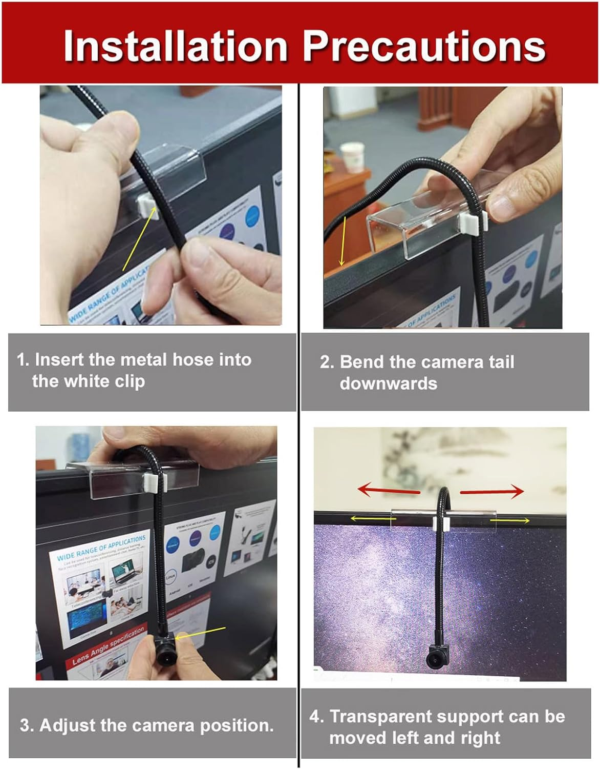 USB Center Screen Webcam, 1080P 2MP Fixed Focus Middle Screen Camera, Built-In Microphone, 120&deg; Wide Viewing Angle, Plug Play Laptop Camera for Win 2000, for Win XP, for Win 7/8 32 Bit for Android TV image number 6